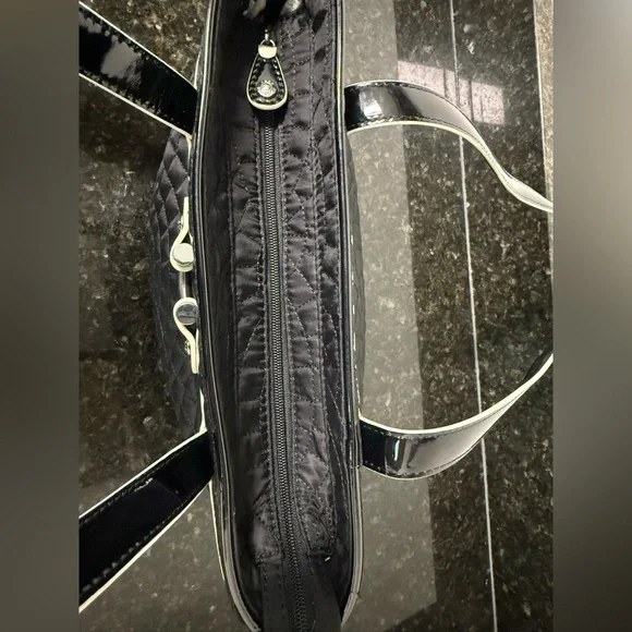 Vera Bradley Mon Cheri Black Quilted Tote Bag Purse Discontinued - Picture 5 of 15